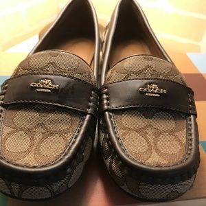 Coach Women's Odette Loafer Flats Canvas Leather